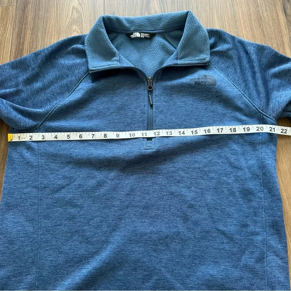 The North Face Mens 1/4‎ Zip Long Sleeve Fleece Pullover Medium Blue Jacket Fall
